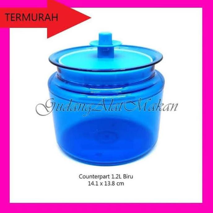 Counterpart 1.2 L Biru Toples Tupperware Alat Makan Minum Original