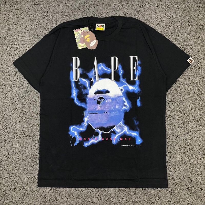 TSHIRT KAOS BAJU A BATHING APE BAPE LIGHTNING BLACK LIKE ORI