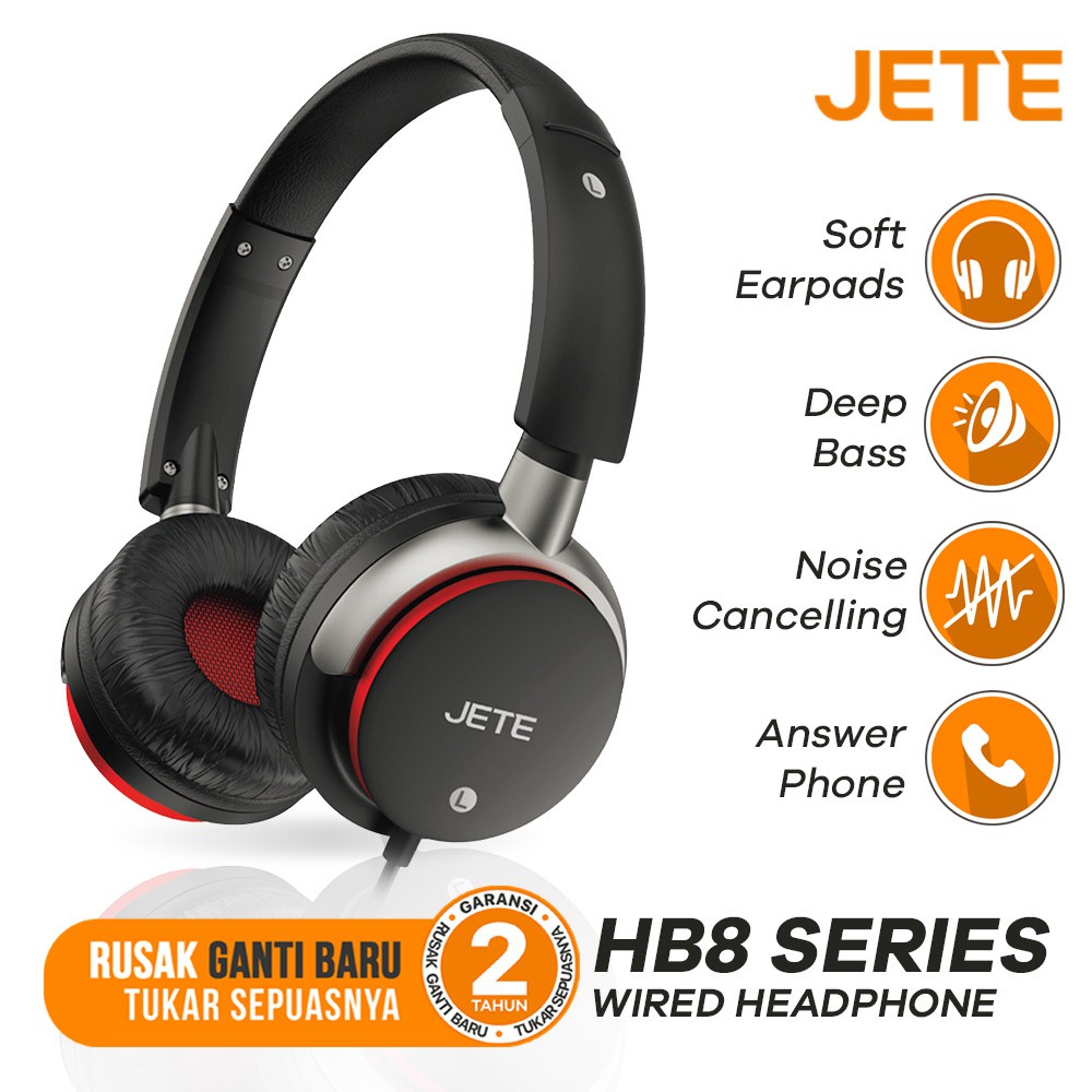 Headset Headphone JETE HB8  Noise Cancelling Original - Garansi 2 Tahun