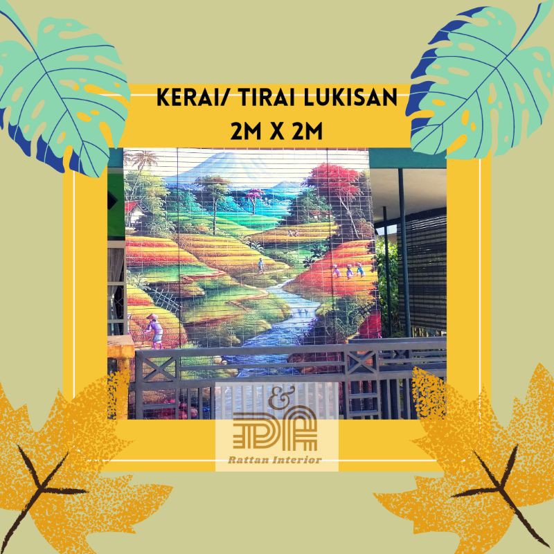 Tirai/ Kerai Lukisan Plastik Teras Rumah