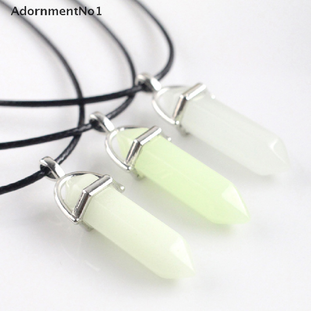 (AdornmentNo1) 1pc Kalung Rantai Liontin Batu Kristal Alami Luminous Untuk Wanita