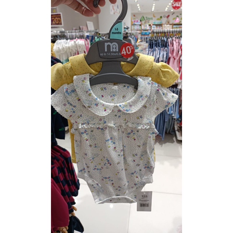 MOTHERCARE SALE SET BODYSUIT MITTENS AND HAT FOR BABY GIRL
