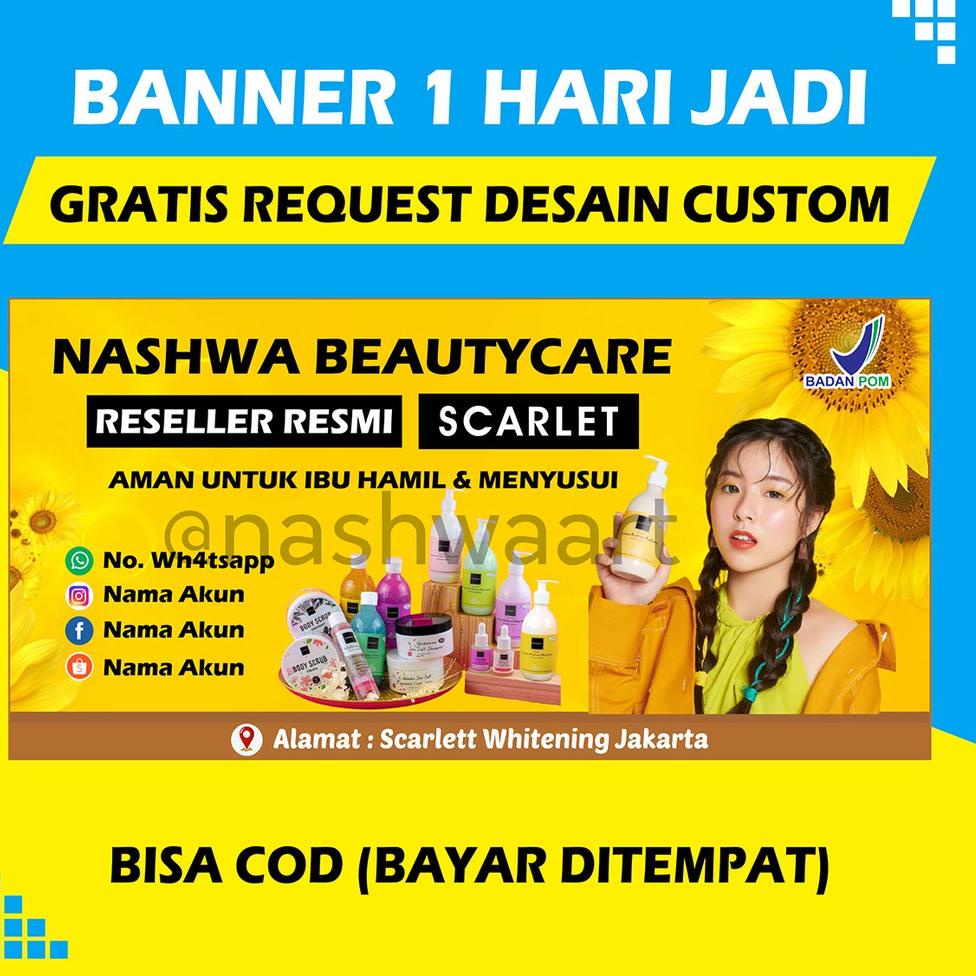 [PROMO P0L93] BANNER SPANDUK SCARLETT SCARLET WHITENING BODY LOTION SERUM CREAM RESELLER PAKET SCARL