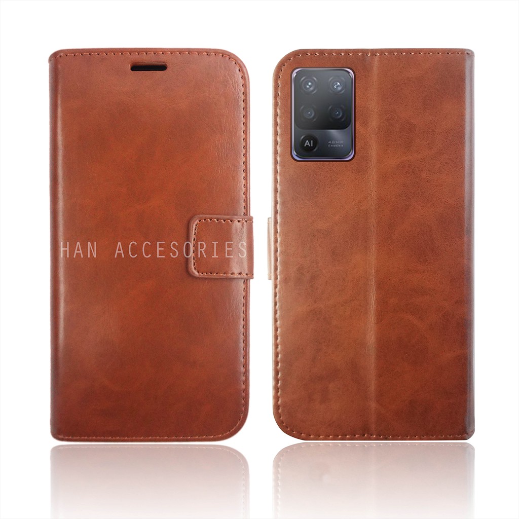 OPPO RENO 5F/RENO 4/RENO 4 PRO/RENO 3 PRO/RENO 2/RENO 2F Original Fashion Selular Flip Leather Case