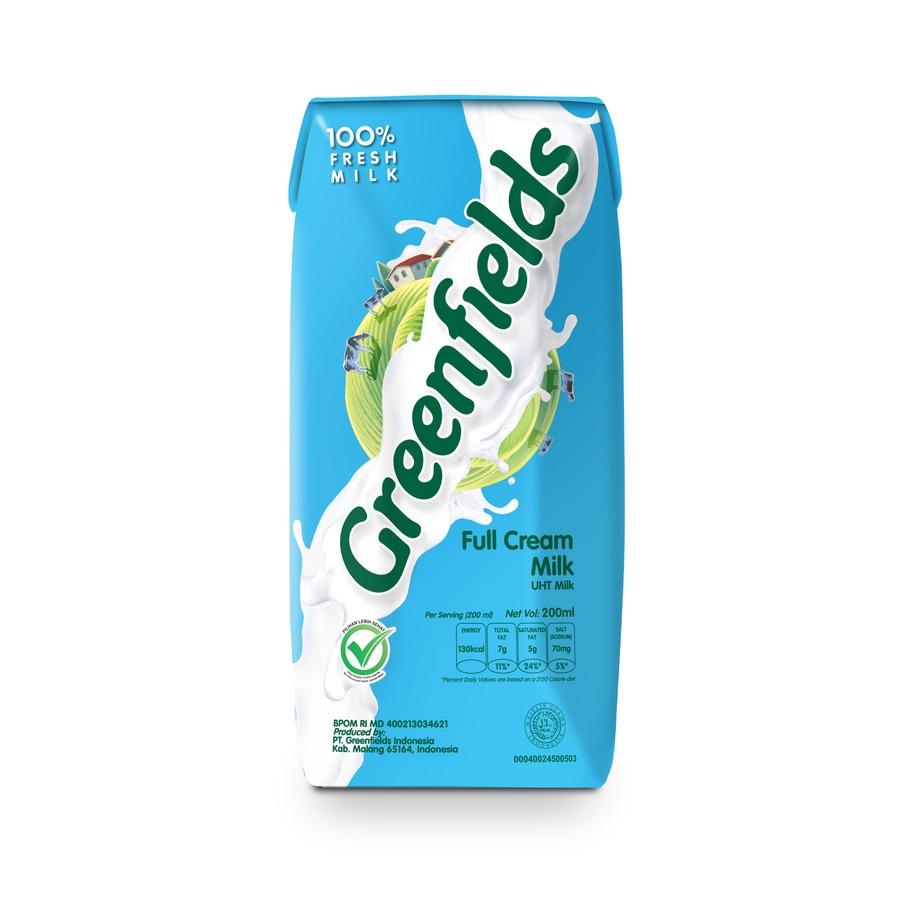 SUSU UHT FULL CREAM MILK GREENFIELDS 200ML