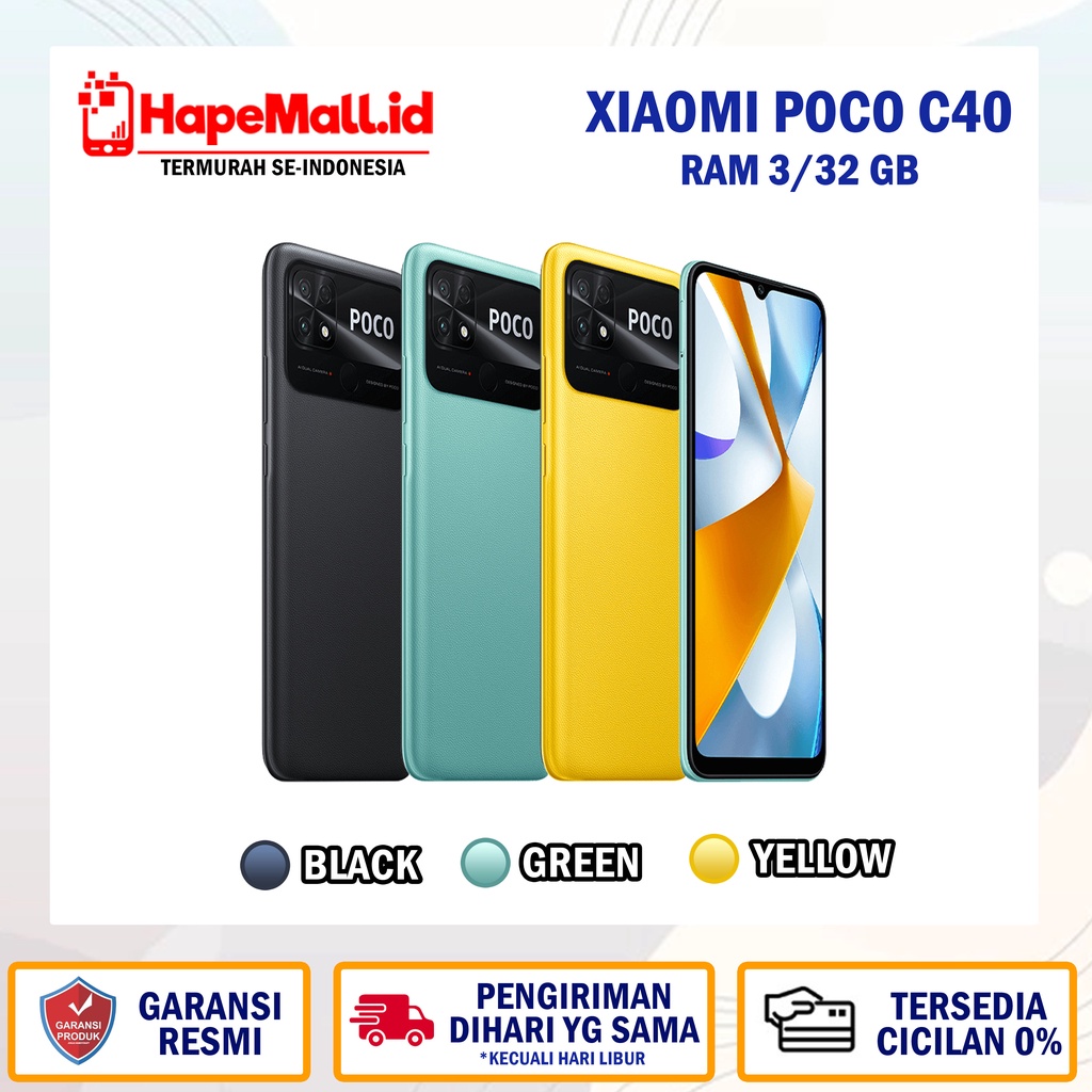 XIAOMI POCO C40 RAM 3/32 GB GARANSI RESMI TAM TERMURAH