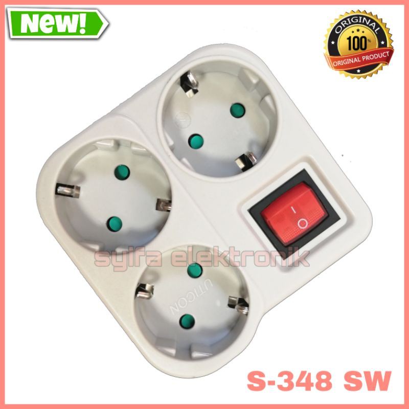 Stop Kontak Uticon 3 Soket + saklar