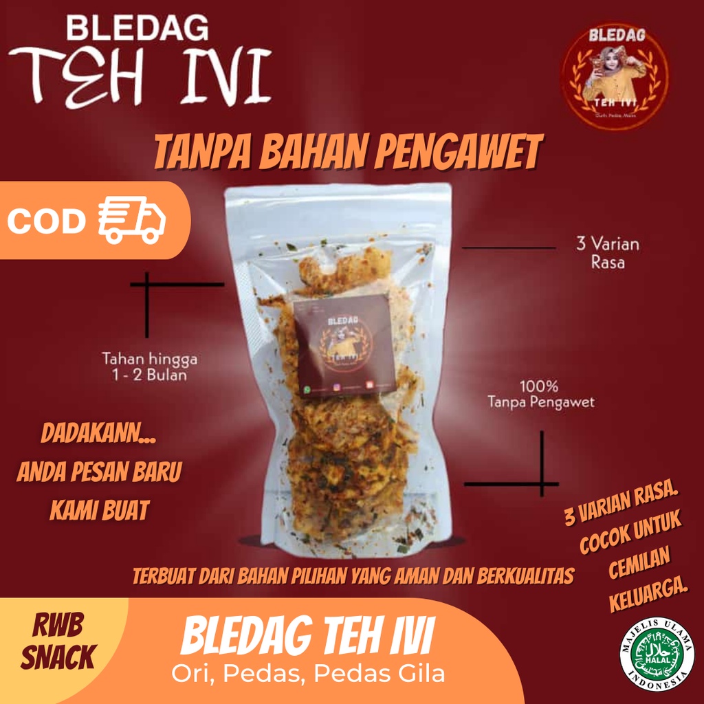 

Snak Camilan Jajanan Kecimpring Pedas Renyah Beledag Teh ivi Kecimpring Pedas Kriuk Cikruh Renyah Krispi