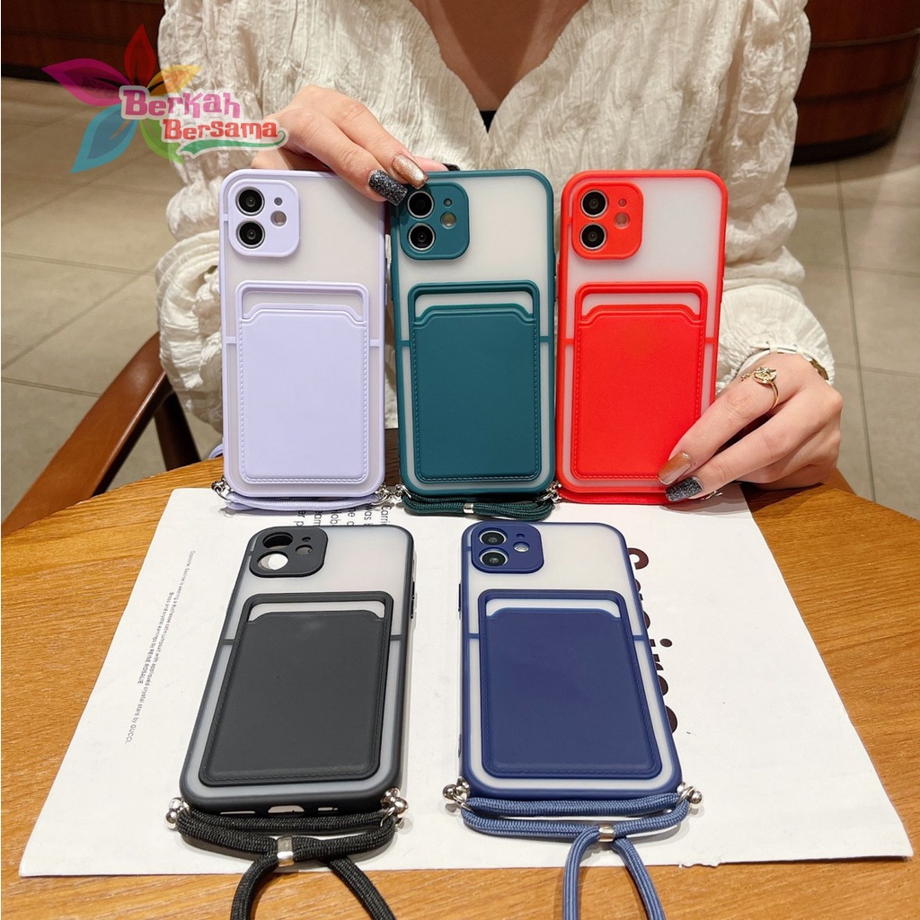 Softcase Slingcase Lanyard Aero Slotcard iphone 6g 6s 6g+ 6s+ 7g 8g Se 7g+ 8g+ Xr X Xs Max BB6662