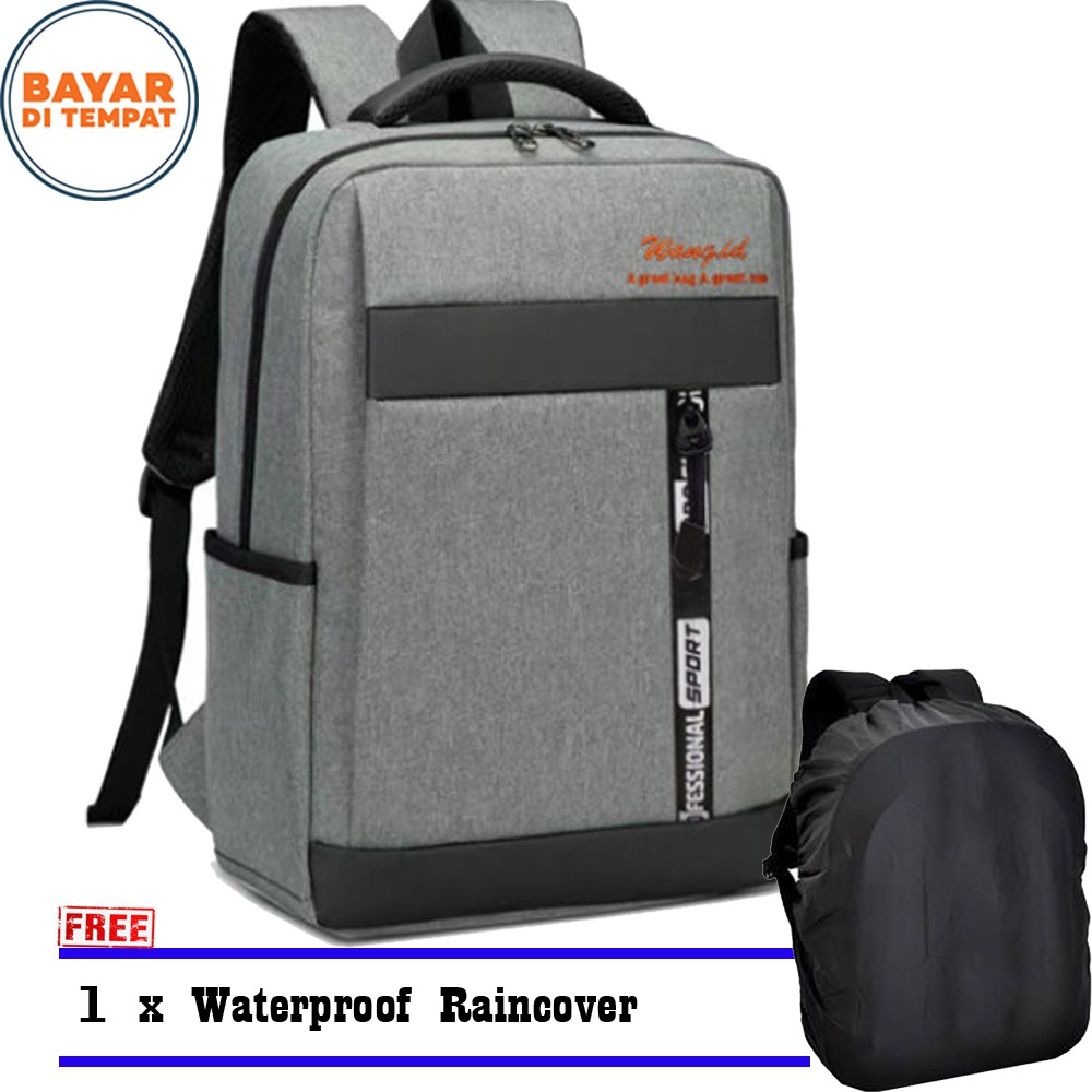 SHOPEE 6.6 SUPER SALE!! Fashion Pria Tas Ransel Model Import S-2021 Tas Punggung Kerja dan Sekolah Formal Termurah#Grey