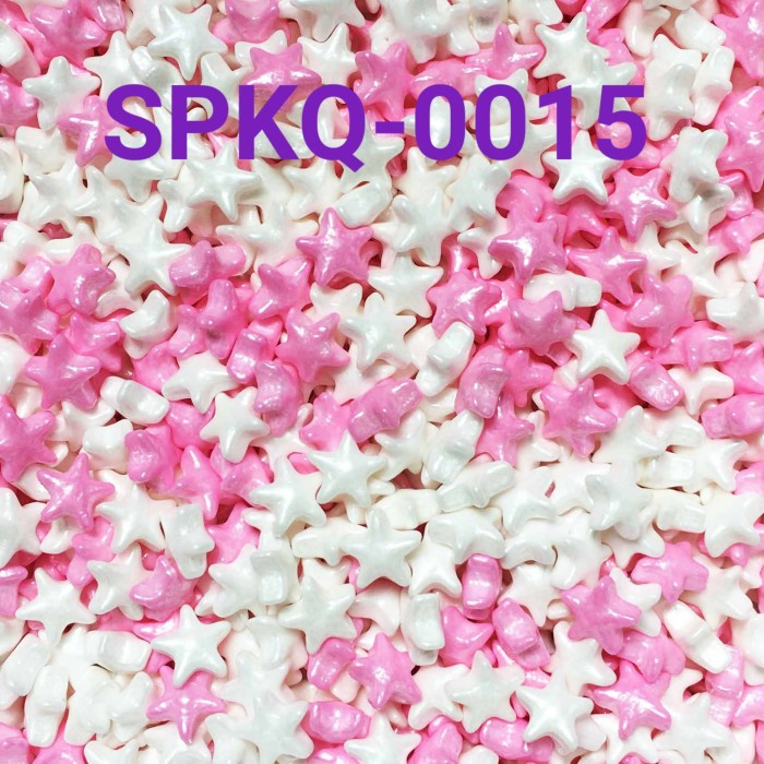 

SPKQ-0015 SPRINKLES SPRINKLE SPRINKEL 250GR BINTANG PINK PUTIH TERBARU