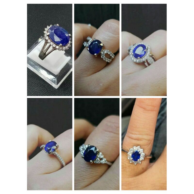 Promo Cincin Emas Berlian Blue Sapphire