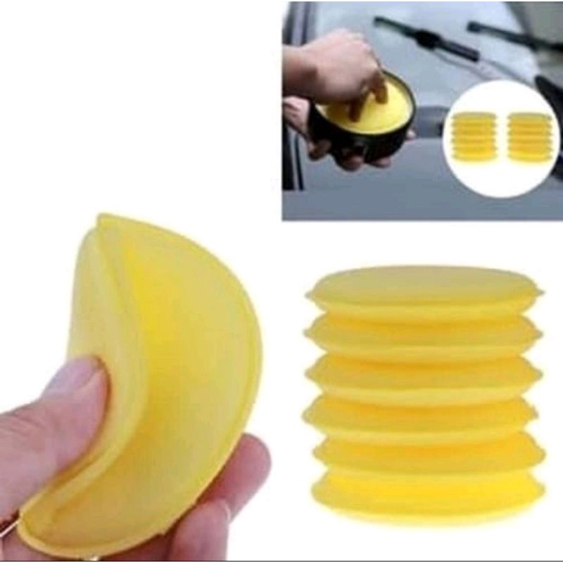 Applicator Pad Flat Busa Poles Model Rata untuk Waxing Mobil Motor Sponge Applicator