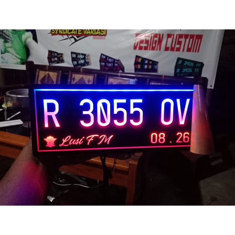 plat nomor led akrilik custom ( satu )