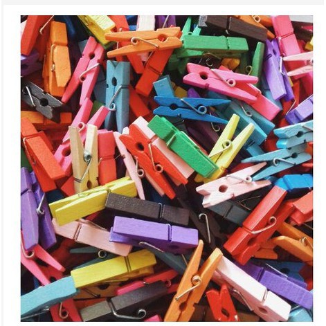 Jepit kayu warna / jepitan foto murah