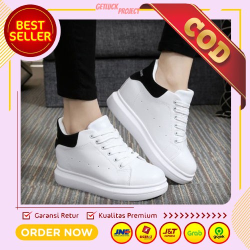 PROMO Sepatu Wanita Murah Wedges Boot Boots Putih Import Hak Pump Cewek Korea Jalan COD GP251