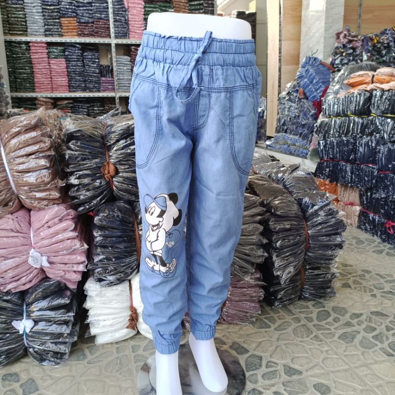 Celana Jeans Joger Mikeymose 7-8 Tahun / Joger Jeans Anak / Celana Jeans Anak Perempuan