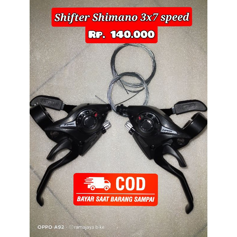 shifter Shimano 3x7 speed shifter sepeda