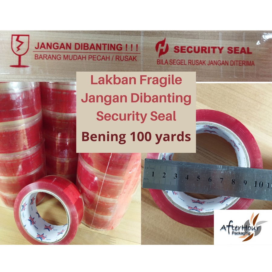 

Lakban Fragile Jangan Dibanting Security Seal Bening 100 yards