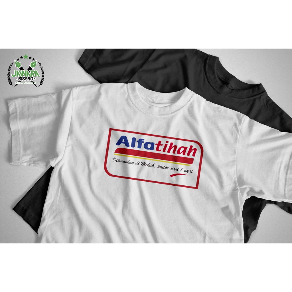 T-Shirt Distro / Baju / Kaos Alfatihah Plesetan Alfamart