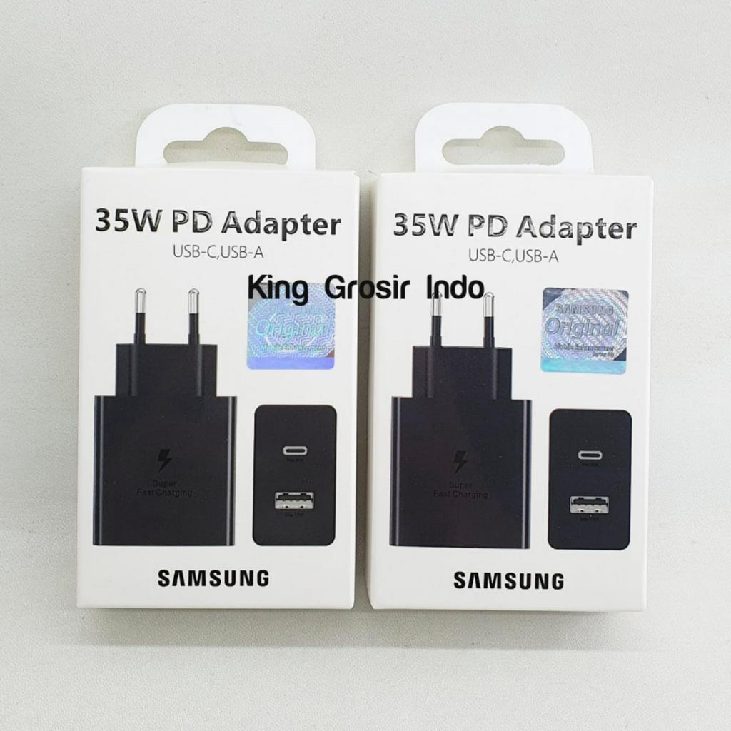 Kepala Charger Samsung 35W Dual Port USB Interface Super Fast Charging