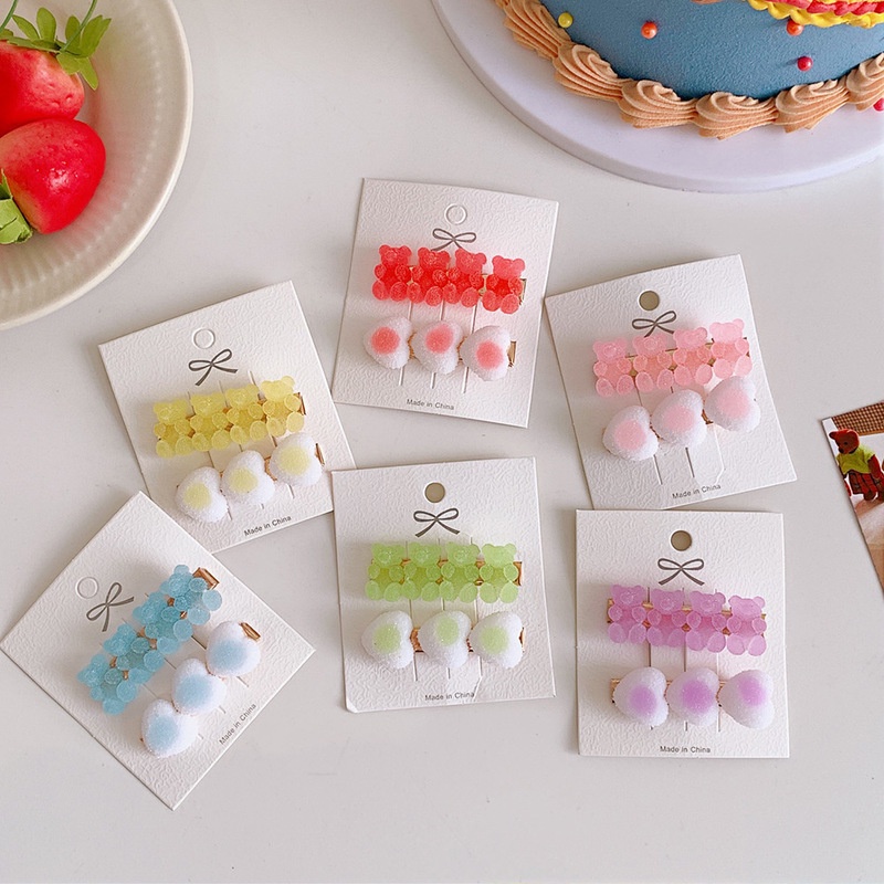 Magic789 2PCs Cute Gummy Bear Candy Hair Clips for Girls Barrettes Bobby Pin