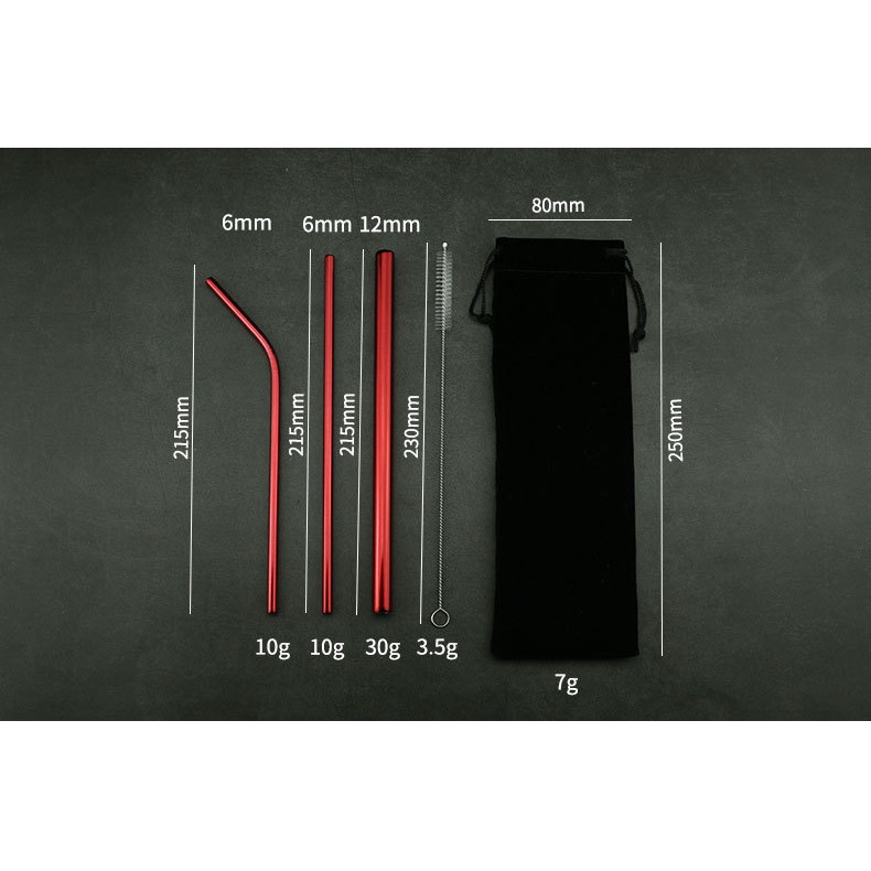 WE SEDOTAN MINUMAN 5 IN 1 BAHAN STAINLESS STEEL STRAW REUSABLE