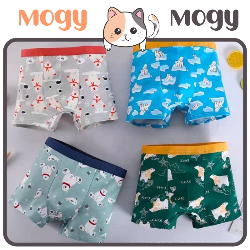 MOGYMOGY W245 Boxer anak laki-laki Celana dalam CD celana dalam anak laki-laki katun