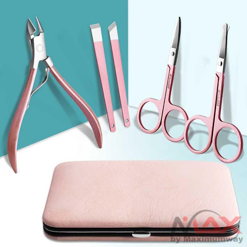 Biutte.co Manicure Set 18 in 1 PROFESIONAL Gunting Kuku Nail Art Set Dompet Menicure Pedicure Meni Pedi Manikur Set Nail Art Set Gunting Kuku Manicure Pedicure 18 PCS - ZJQ-18 Warna Rose Gold Alat Perlengkapan Nail Art Manikur Pedikur 1 Set isi 1 pc 18