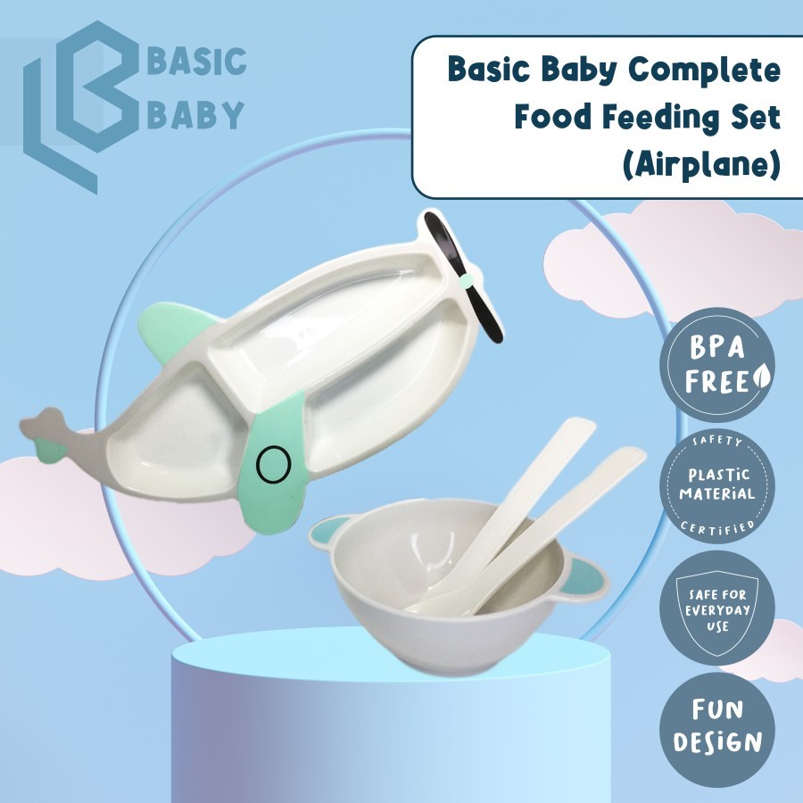 Basic Baby Complete Food Feeding Set - Airplane