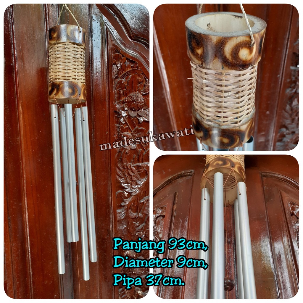 Lonceng bel krincingan wind chime bambu aluminium kerajinan tradisional