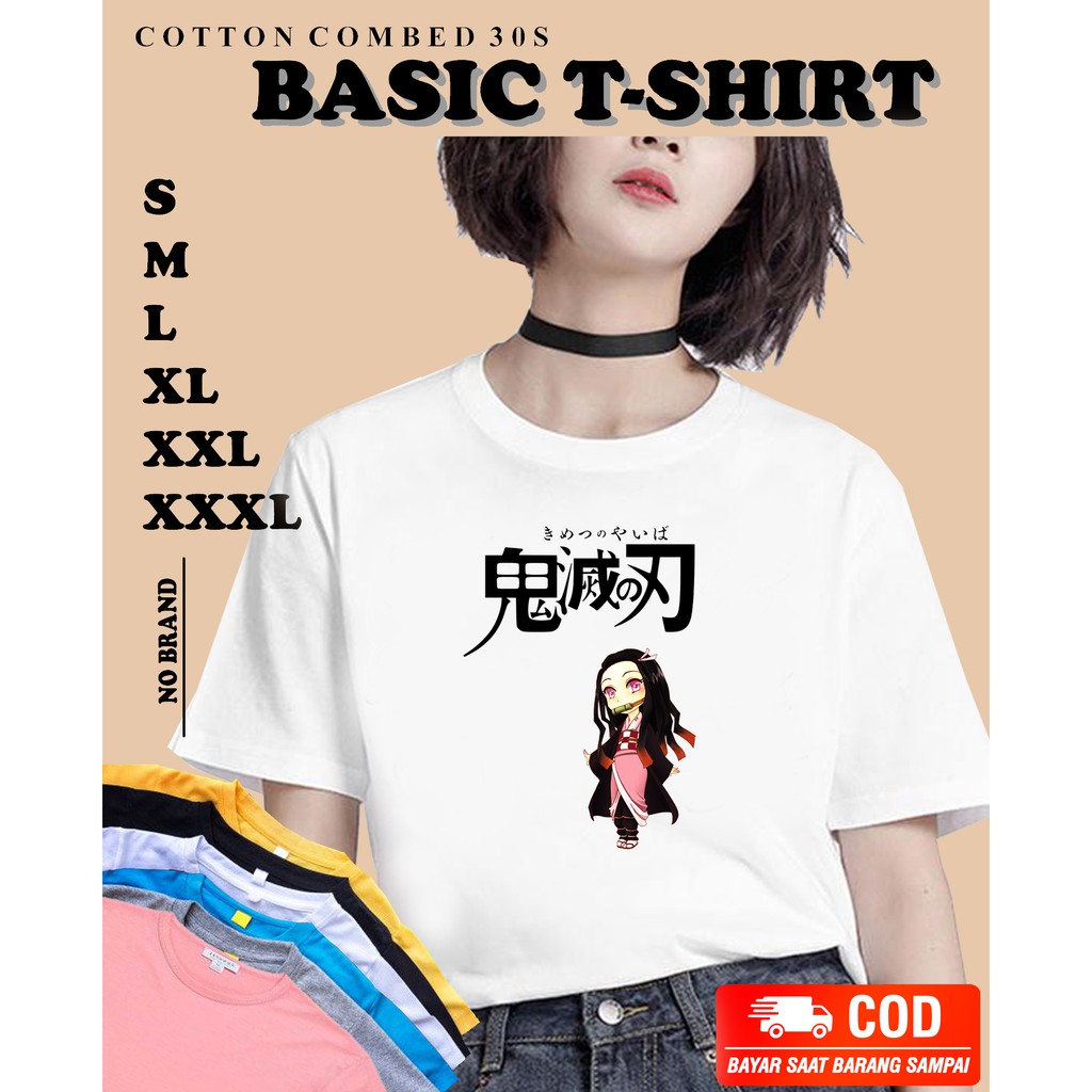 Baju Demon Slayer Nezuko Quality Premium - Kaos Pakaian Atasan Pria Wanita Oversize Big Size