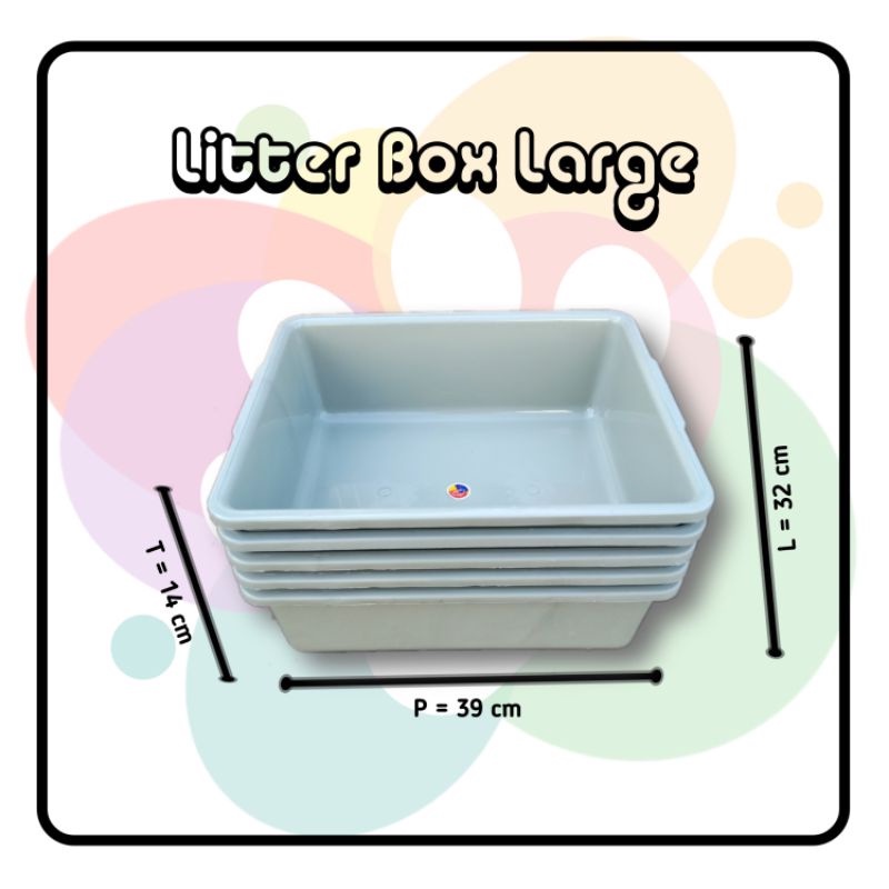 Litter Box Large / Bak Pasir Ukuran Besar / Bak Pasir ABu