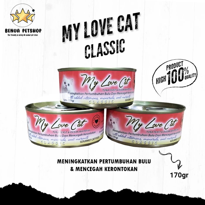 Makanan basah ringan murah untuk Kucing My Love cat 170gr Pertumbuhan bulu