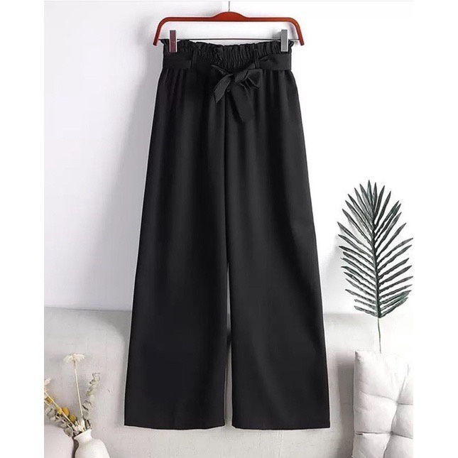 BEFAST - ZEC OOTD Wanita Celana Kulot AYUDA / Kulot Ribon Pants / Celana Panjang Kulot / Keluaran Terbaru 2022 / Celana Kekiniaan Remaja Wanita / Kulot Tali Pita / Celana Panjang Kulot Casual Polos / Fashion Trendy / Terlaris