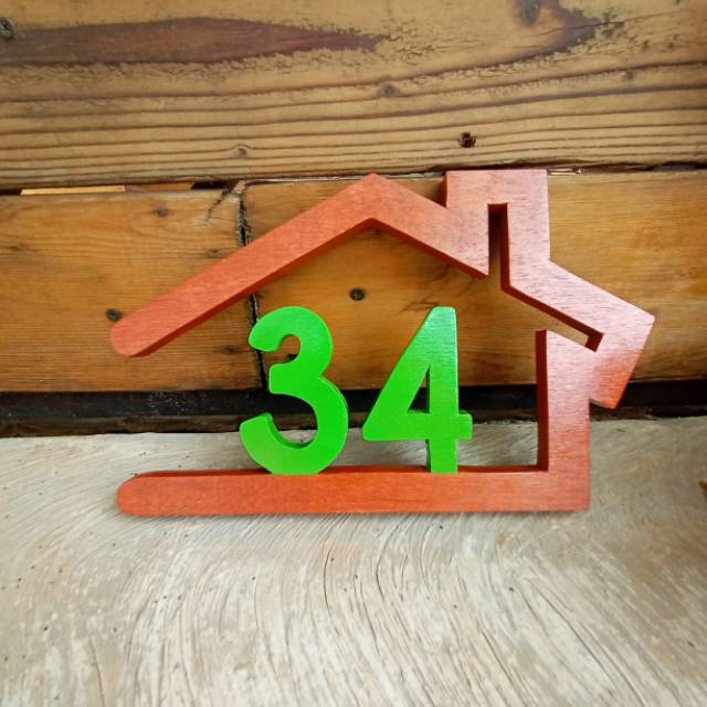 Nomer Rumah Wooden Craft Nomor Rumah Huruf Timbul Papan Nomor Shopee Indonesia
