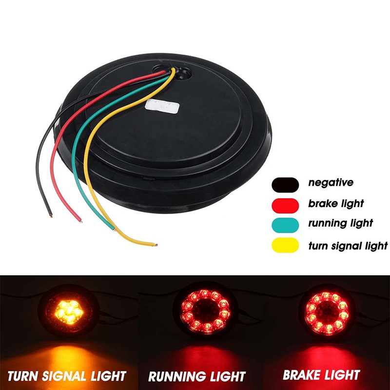 &lt; E2id &amp; &gt; Lampu Sein 16-led 4 &quot;Bentuk Bulat Warna Merah Untuk Truk / Trailer