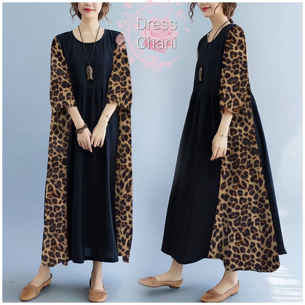 DRESS CHANI 3XL XL /FASHION WANITA TERLARIS / PAKAIAN GAUN MOTIF HEWAN TERBARU / PAKAIAN PESTA KASUAL