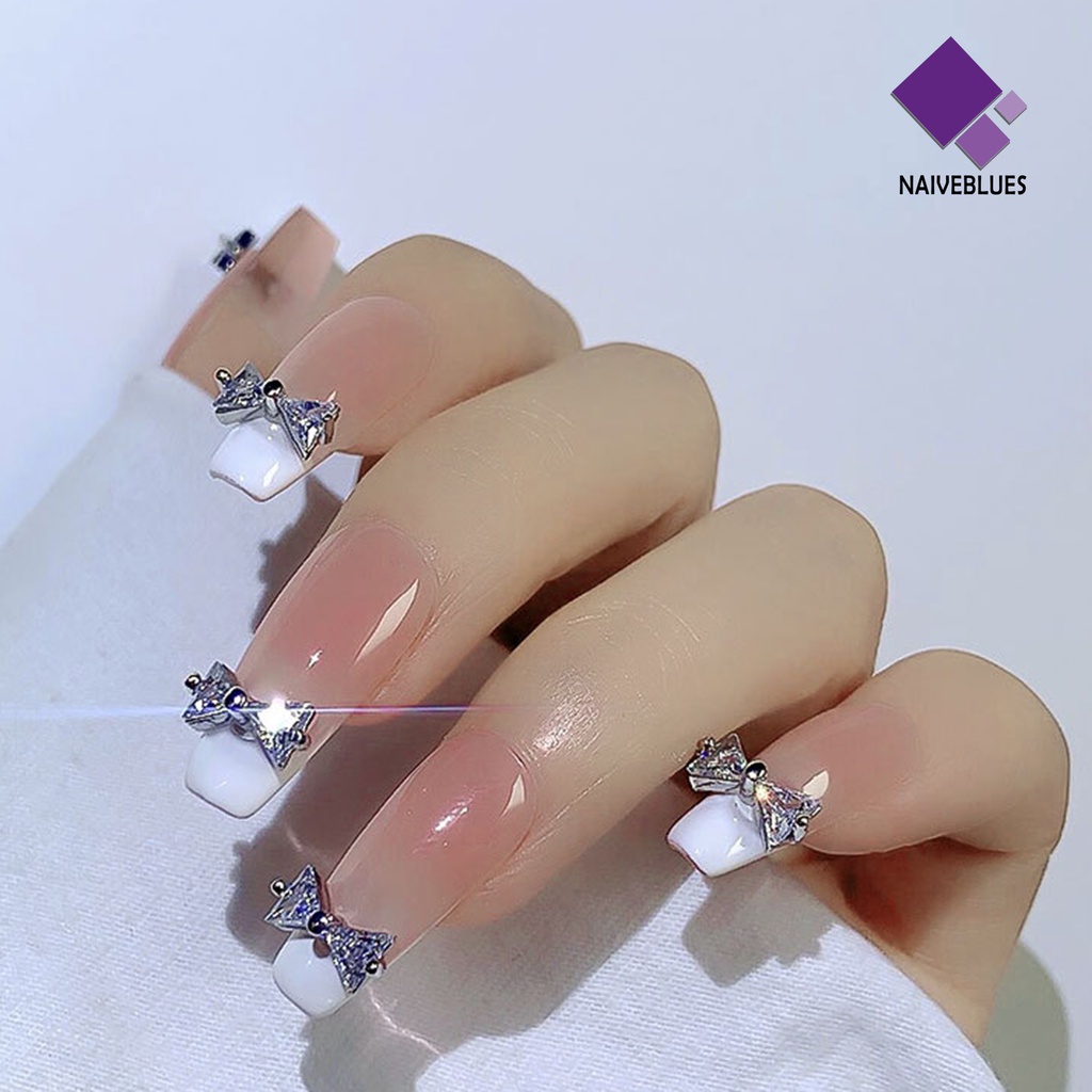 Naiveblue Ornamen Kupu-Kupu 3D Hias Cubic Zirconia Glitter Dekorasi Nail Art