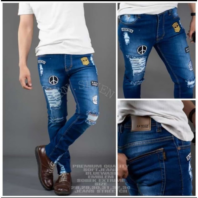 READY CELANA SOBEK COWOK BAHAN NON STREET/STREETCH 5WARNA PILIHAN SIZE 28-34