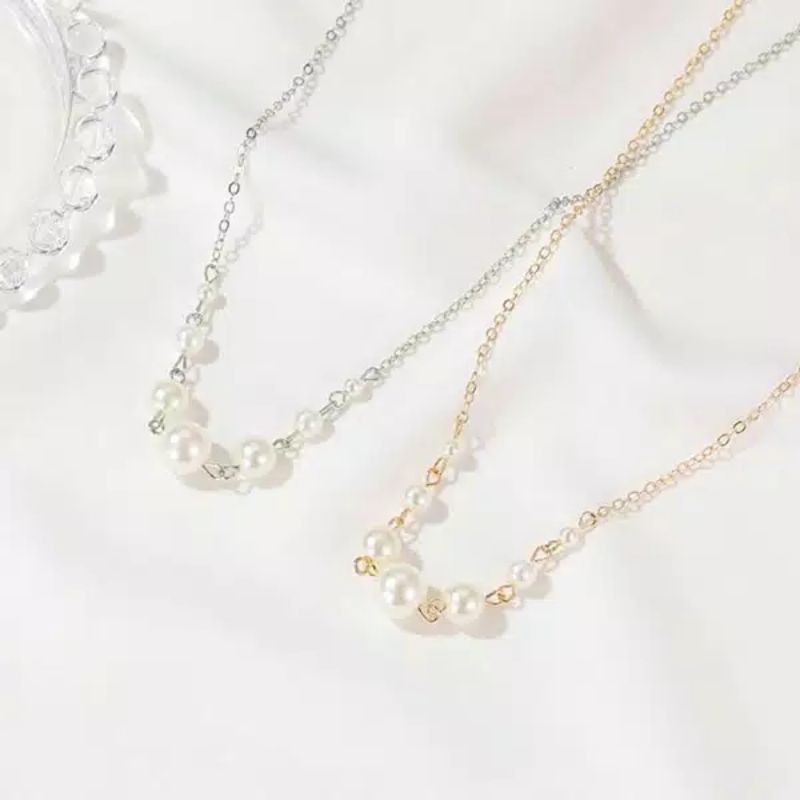 Anne Pearl Korean Necklace Kalung Korea Rantai Mutiara