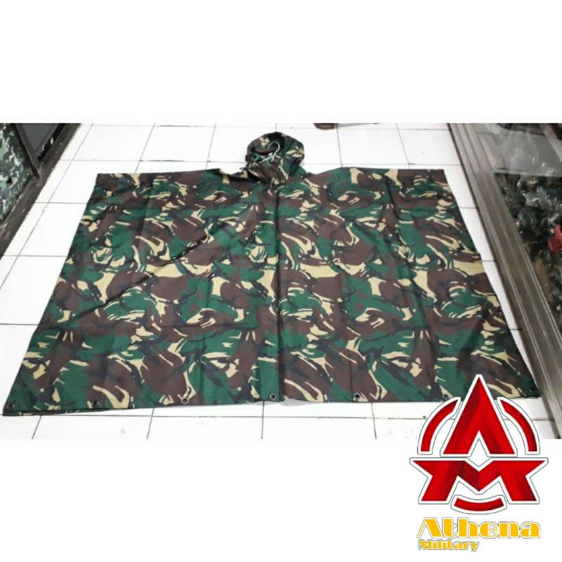 Jas hujan ponco loreng tni multifungsi tactical outdoor