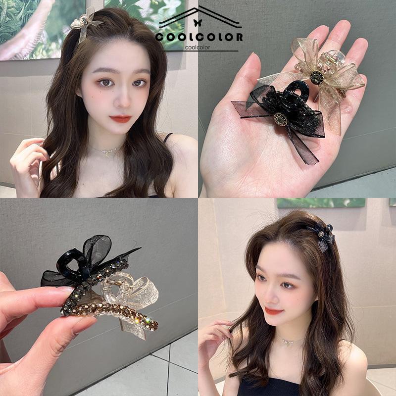 COD Double Sided Mesh Bow Kecil Ambil Klip Sisi Bang Clip Aksesoris Rambut- cl