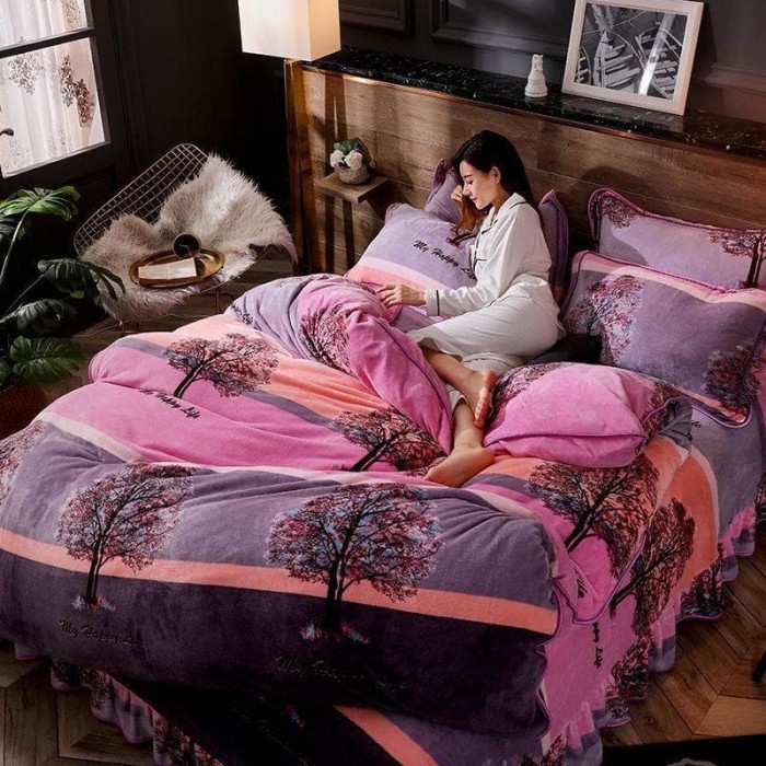 Koleksi Terbaru.. Selimut Bulu Polos Bahan Flanel Size Cm CA679  Halus Motif Bunga Kembang Cantik
