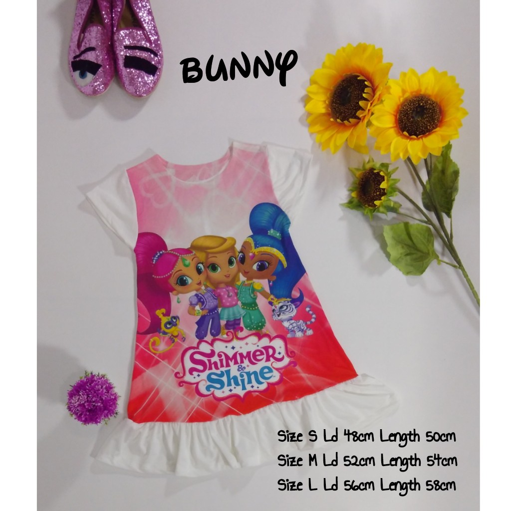 BEST SELLER DRESS ROK COTTON GIRL KARAKTER BUNNY ( 0-3 Tahun )