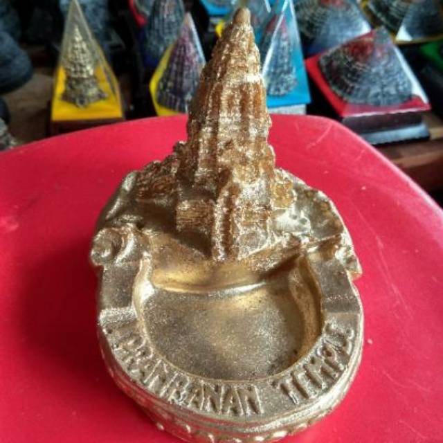 (BISA COD) ASBAK CANDI PRAMBANAN BAHAN FIBERGLASS WARNA LENGKAP 12x8 cm - SOUVENIR DEKORASI RUMAH