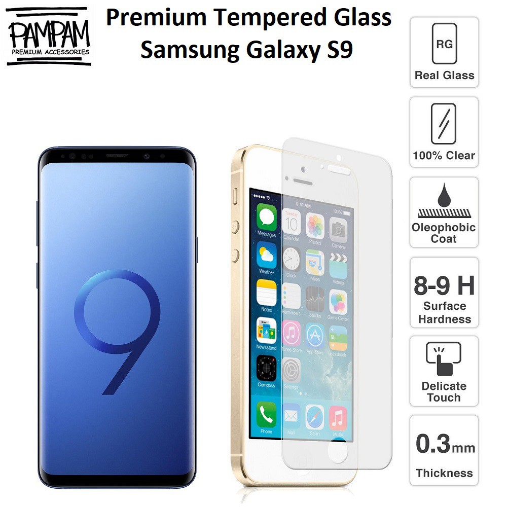 Premium Tempered Glass Samsung Galaxy S9 G960 9H Anti Gores Layar Handphone Screen Guard Protector