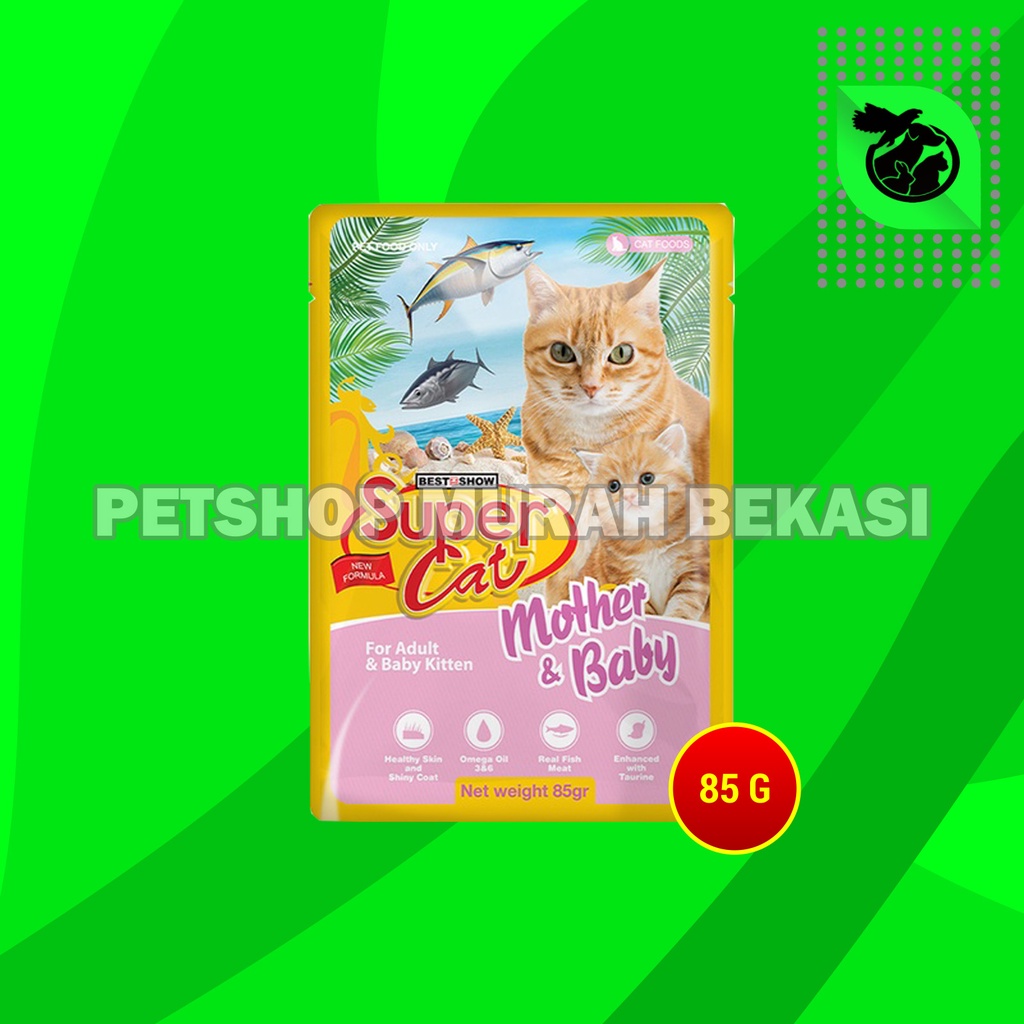 Makanan Kucing Basah Super Cat 85gr Wet Food Supercat Pouch 85 gr