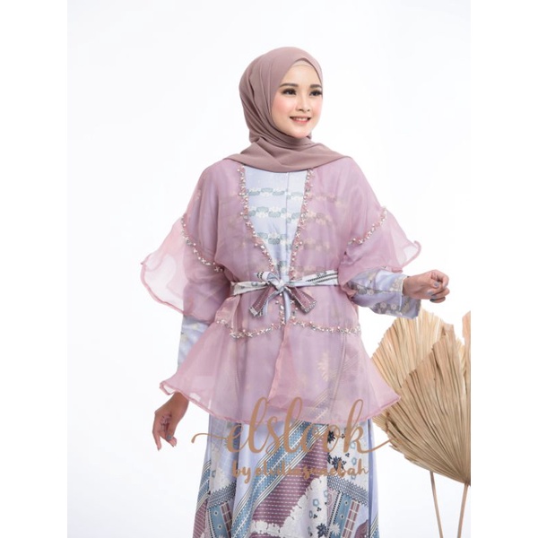 nagita dress by elslook maxmara dress outer organza payet vanilla hijab dress