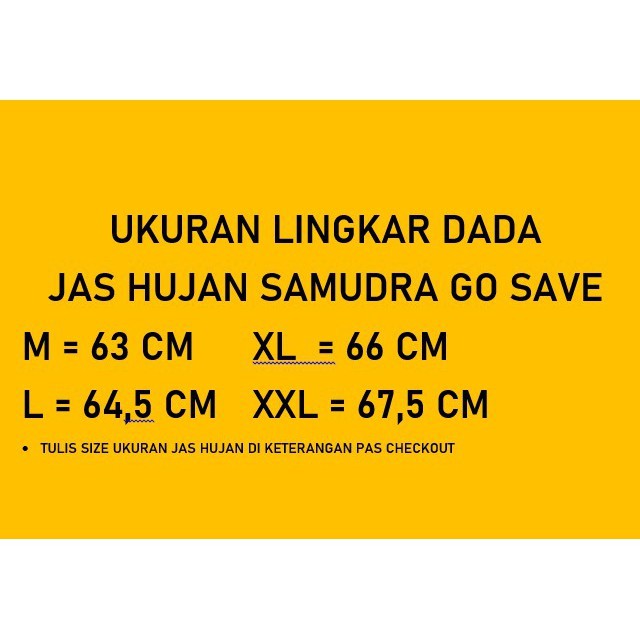 Raincoat Warna Kuning Samudra /Jas Hujan Samudra Gosave